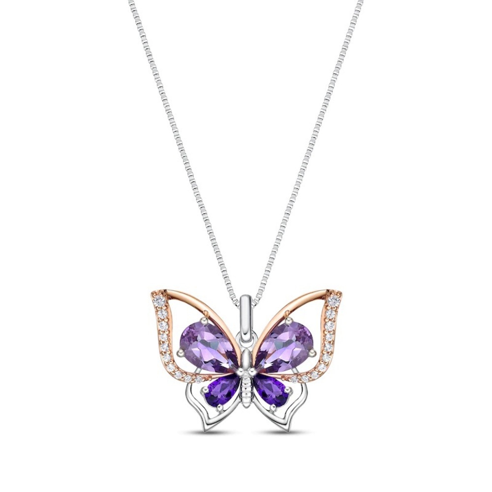 Butterfly Necklace Amethyst
